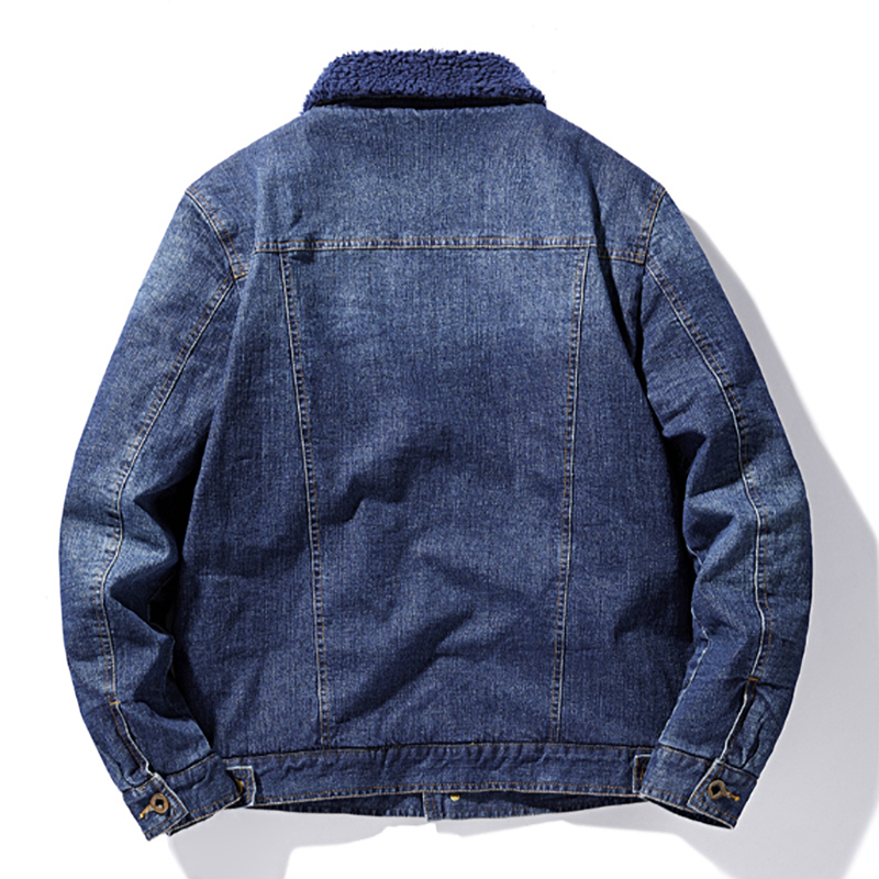 Retro denim fleece jacket V0324
