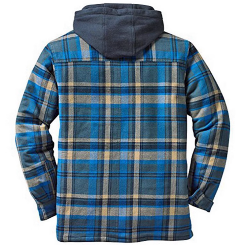 8-color hooded check jacket V0386