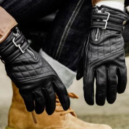 American Retro Ribbed Leather Gloves V0380