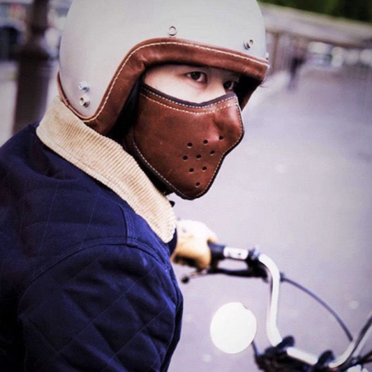 Retro Fake Leather Biker Mask V0900