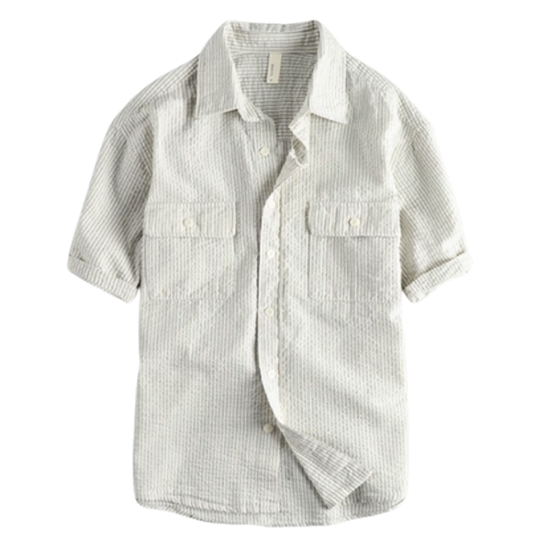 Retro Stripe Work Shirt V0682