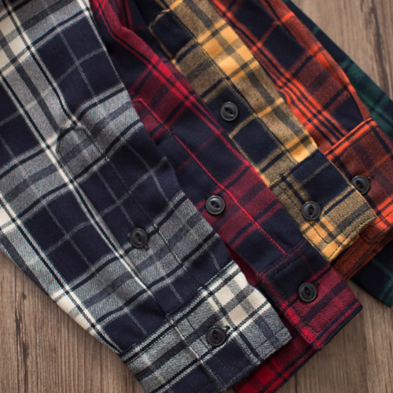 Heavyweight retro check shirt V0198