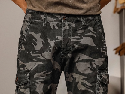 Hem Zipper Camouflage Pants V0056