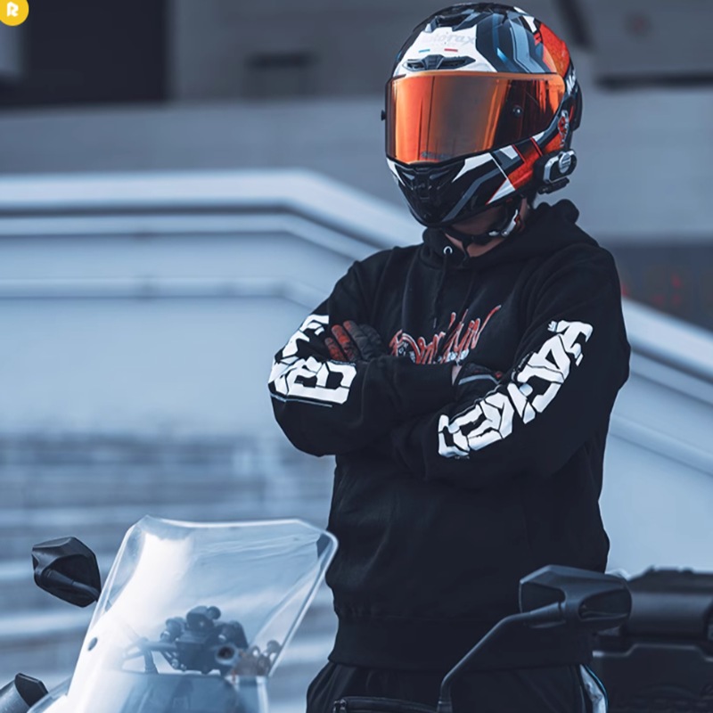 American Bike Print Hoodie V0029