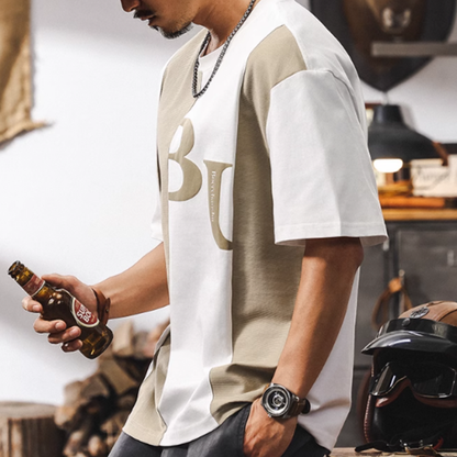 American Retro Bicolor Stitch Tee V0577