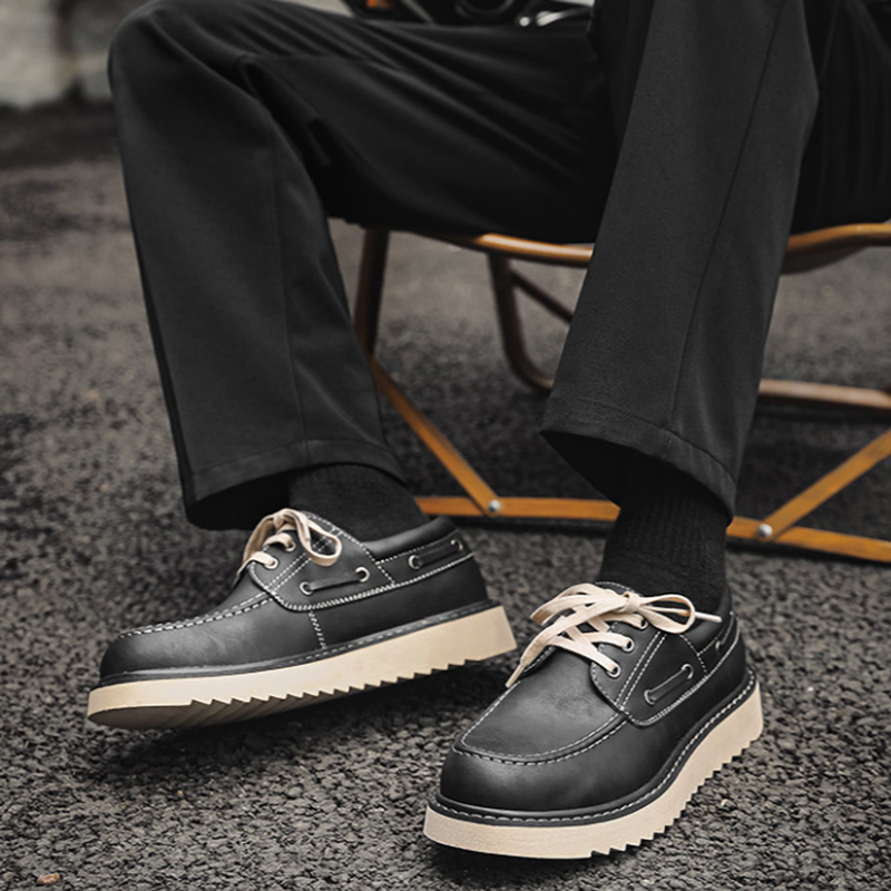 Retro British Fake Leather Shoes V0983