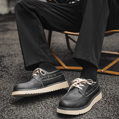 Retro British Fake Leather Shoes V0983