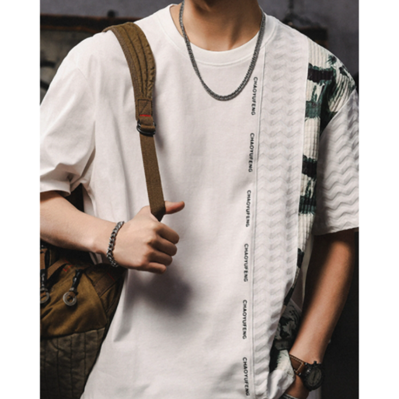 Urban Spliced Cotton T-Shirt V0975