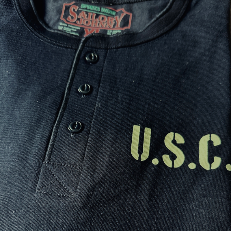 Vintage Wash Heavyweight Henley Sweat Shirt V1040