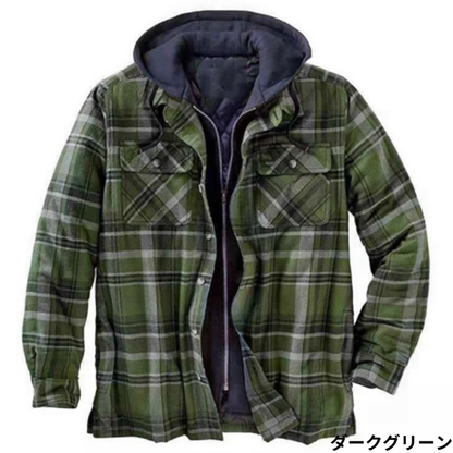 8-color hooded check jacket V0386