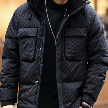 Casual Plaid Down Jacket V0858