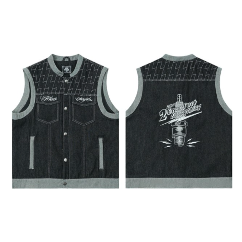 Chicano Biker Denim Vest V0864