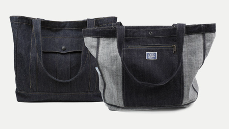 Artistic Red Denim Tote Bag V1000