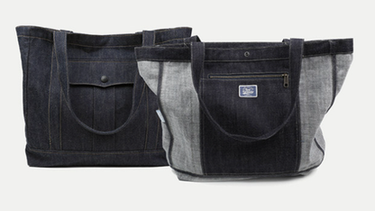 Artistic Red Denim Tote Bag V1000