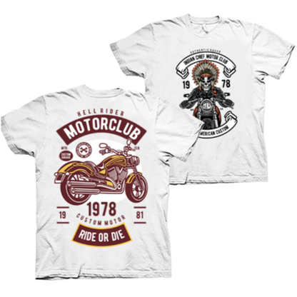Skull Print Biker T-Shirt V0950