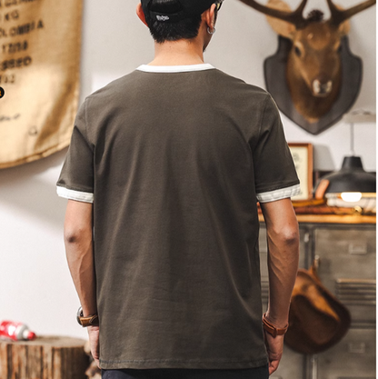 American Retro Fake Two-Piece Tee V0574