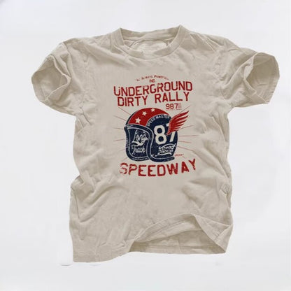 American Motorcycle Print T-Shirt V0028