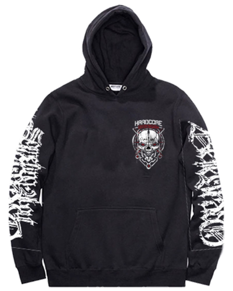 Hardcore skull print hoodie V0067