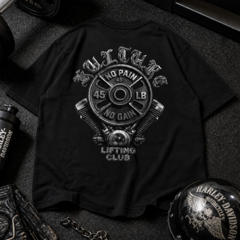 Vintage Lifting Graphic T-Shirt　V1019