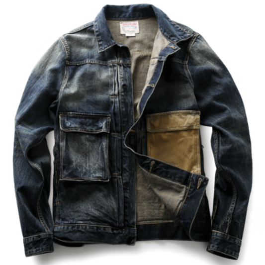 Retro Military Denim Jacket V0951