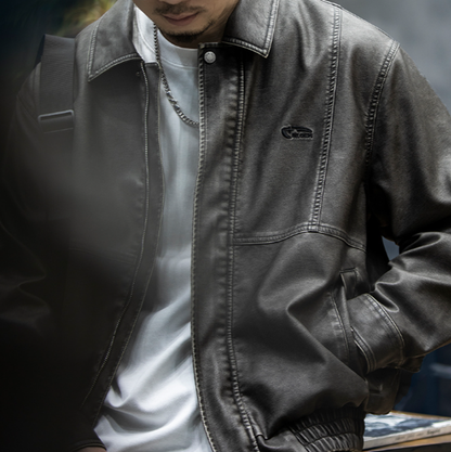 Retro Biker PU Jacket V0832