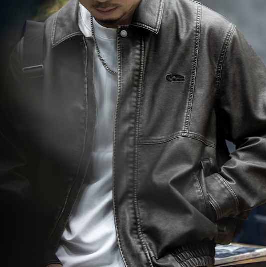 Retro Biker PU Jacket V0832