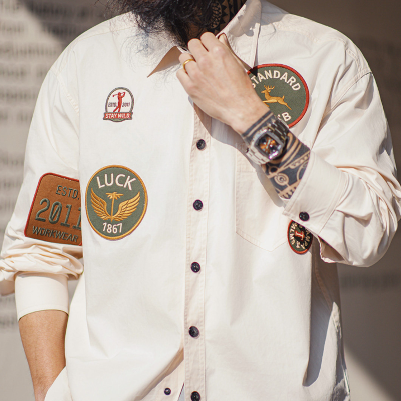 Embroidered Pocket Shirt V0915