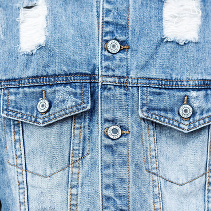 Distressed finish Denim Jumpsuit V1005