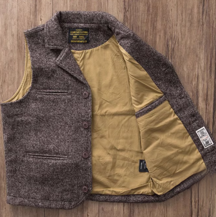 Heavyweight tweed vest V0167