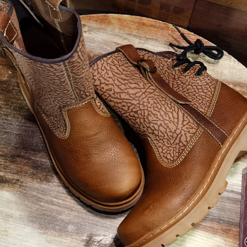 Leather Biker Boots V0855