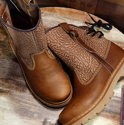 Leather Biker Boots V0855