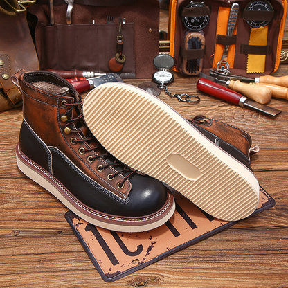 Two-Tone Moc Toe Boot V1037