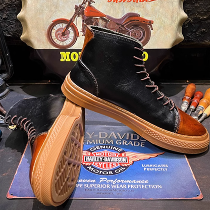 Vintage Cowhide High-Top Boots V0625