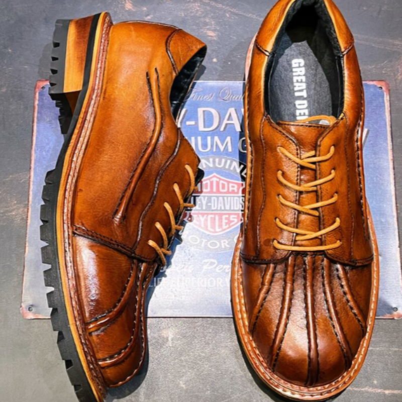Retro Leather duck Shoes V0908