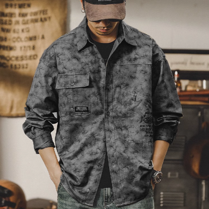 Camouflage Print Work Shirt V0114