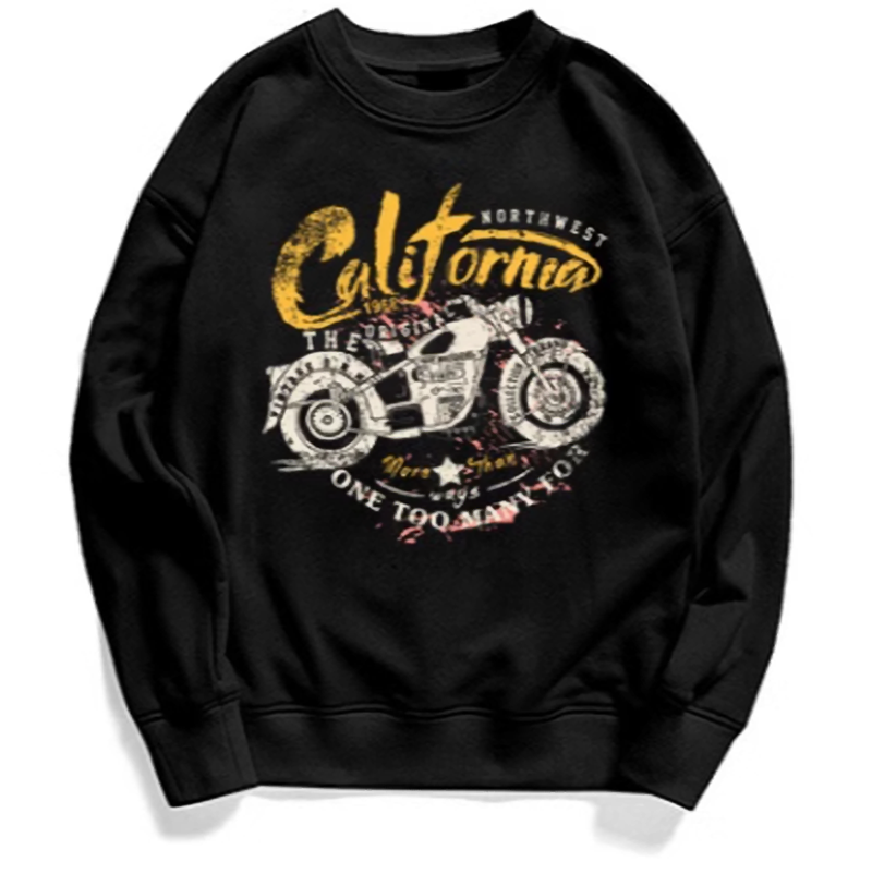 Round neck bike print sweatshirt V0031