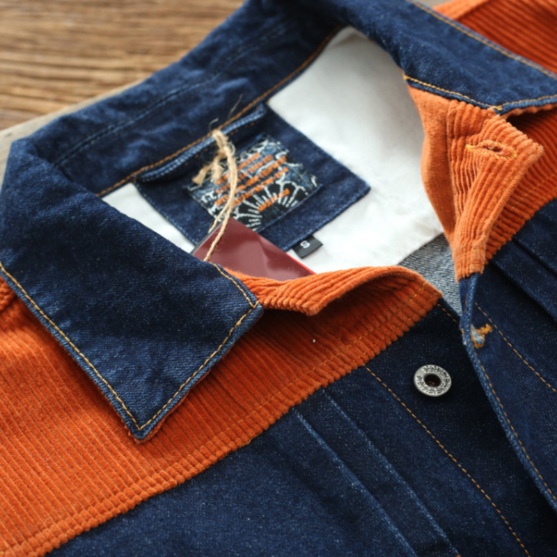 Patchwork Denim Vest V1043