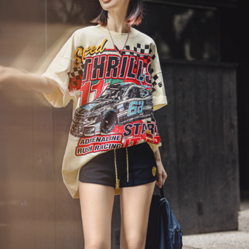Retro Racer Oversized Tee V0628