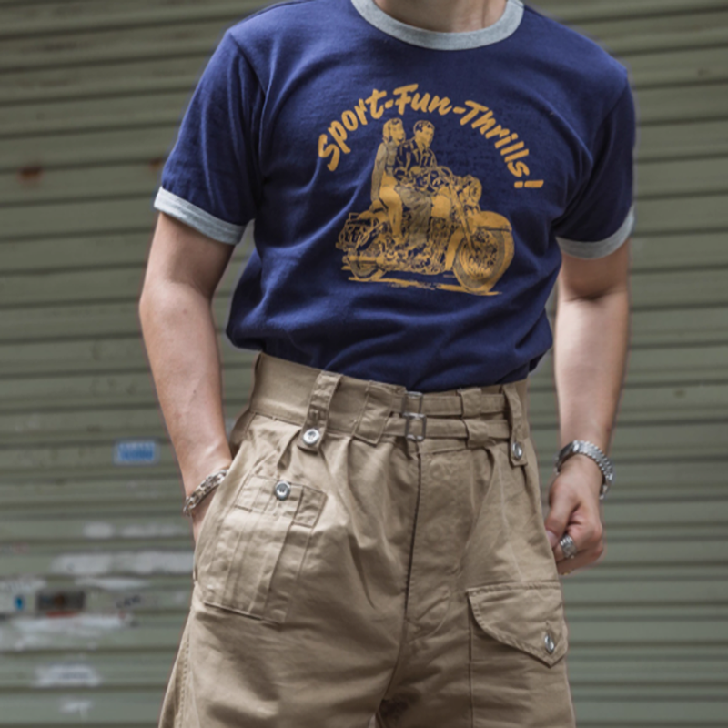 American Vintage  Biker Tee V0675