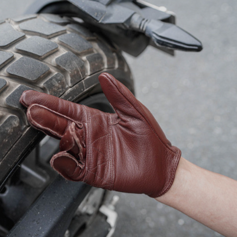 Retro Leather Motorcycle Gloves V0867