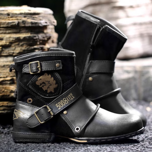 Vintage PULeather Motorcycle Boots V0718