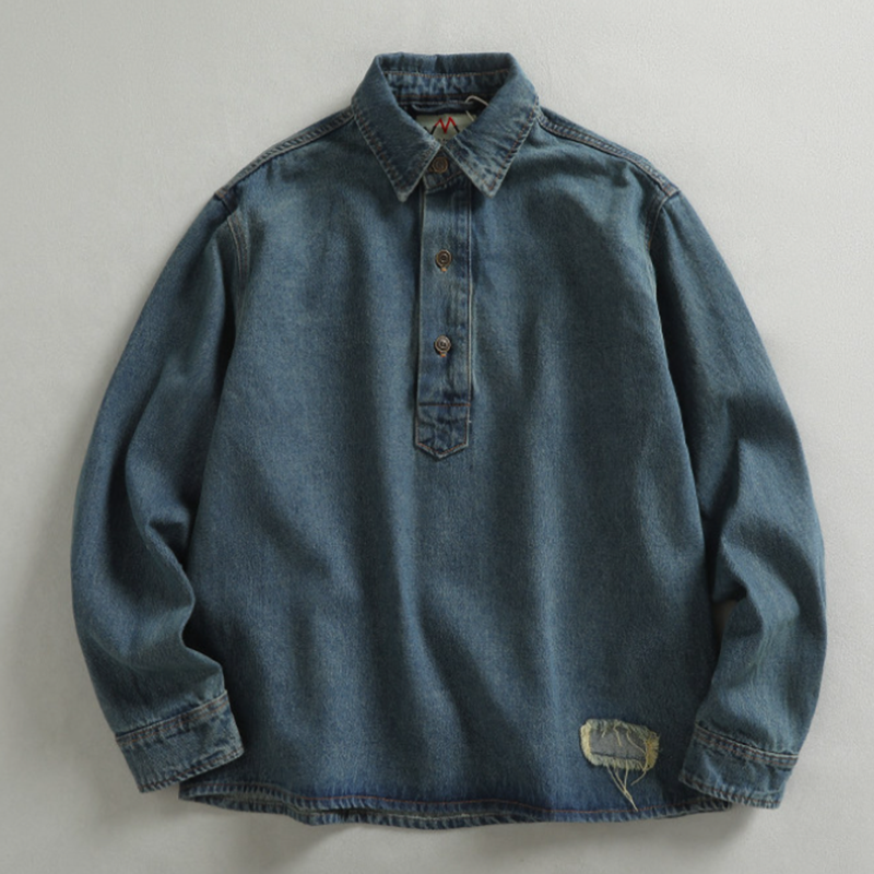 Vintage Denim Pullover Shirt V0919