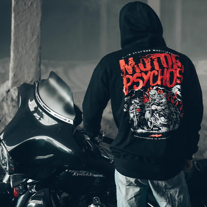 American punk biker zip-up hoodie V0062