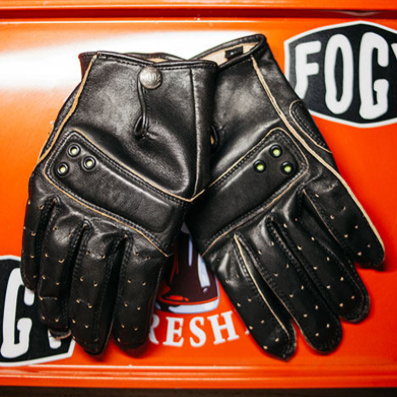Retro Biker Leather Gloves V0917