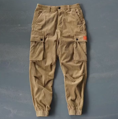 Corduroy cargo jogger pants V0484