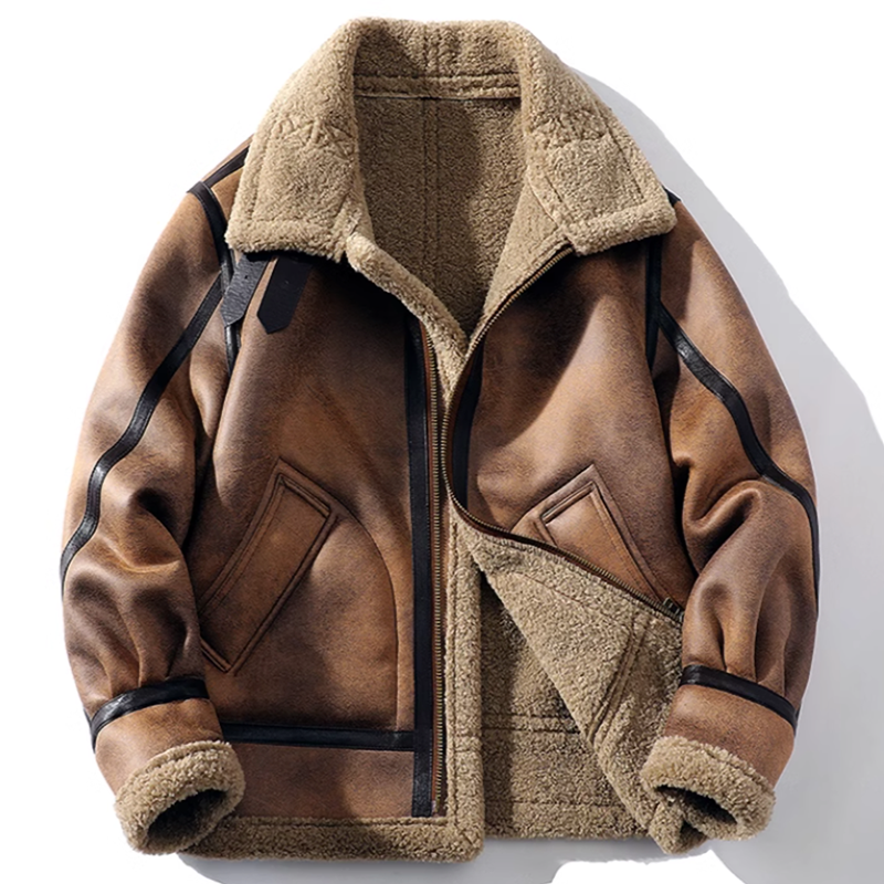 Retro Shearling Jacket V0339