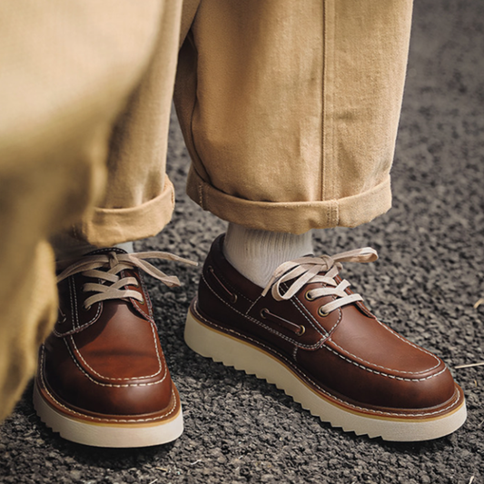 Retro British Fake Leather Shoes V0983