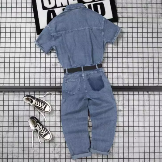 Casual Denim Jumpsuit V0623