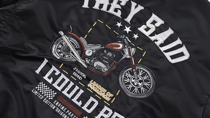 Retro Bike Back Print MA-1 Jacket V0290