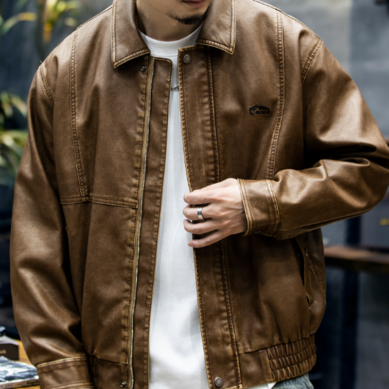 Retro Biker PU Jacket V0832